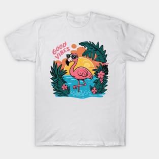 flamingo good vibe vintage T-Shirt